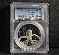 2023 $5 Cook Islands 1oz. 9999 Fine Silver Second Skin High Relief PCGS PR70 FDI