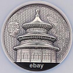 2023 5oz $25 High Relief Beijing Temple of Heaven MS70 ANTIQUED FREE SHIPPING