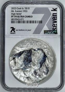 2023 Cook Island $10 Mt. Everest 1953 High Relief 2 Oz Silver NGC PF70UC 7K