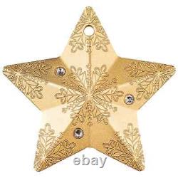 2023 Cook Islands 1 oz Gilded Silver Snowflake Star Ornament Coin