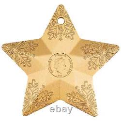 2023 Cook Islands 1 oz Gilded Silver Snowflake Star Ornament Coin