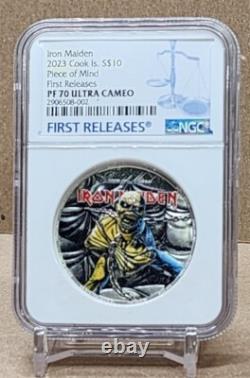 2023 Cook Islands $10 2 Oz Iron Maiden Peace Of Mind Ngc Pf70 Uc Fr Silver