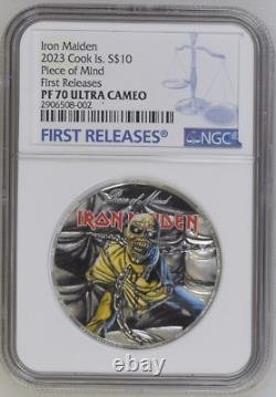 2023 Cook Islands $10 2 Oz Iron Maiden Peace Of Mind Ngc Pf70 Uc Fr Silver
