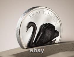 2023 Cook Islands $10 BLACK SWAN, 2oz 999 Silver Coin, withBox, Capsule & COA