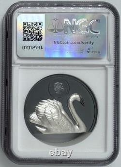 2023 Cook Islands $10 Black Swan 2 Oz Black Proof Silver High Relief NGC PF70