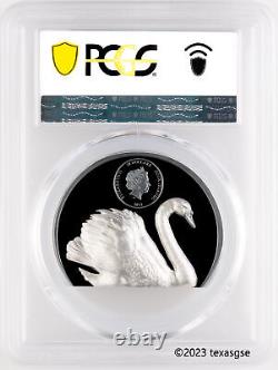2023 Cook Islands $10 Black Swan 2 oz Black Proof Silver PR70 High Relief FDI