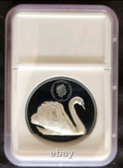 2023 Cook Islands $10 Black Swan 2oz Black Proof Silver High Relief NGC PF70 OGP