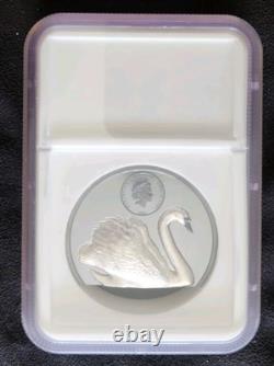 2023 Cook Islands $10 Black Swan 2oz Black Proof Silver High Relief NGC PF70 OGP