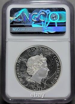 2023 Cook Islands $10 Silverland The Wave HR 2oz Silver Proof PF70 Ultra Cameo