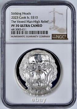 2023 Cook Islands $10 The Vexed Man 2 Oz High Relief Coin NGC PR70UCAM Proof