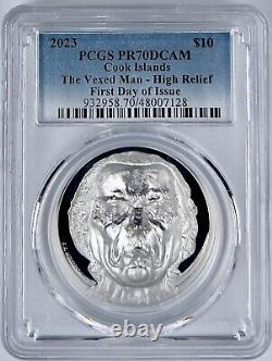 2023 Cook Islands $10 The Vexed Man 2 Oz High Relief Coin PCGS PR70DCAM FDOI