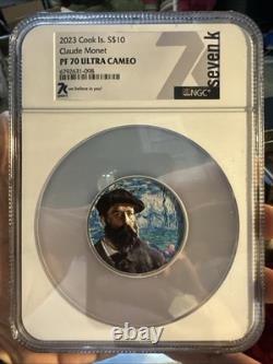 2023 Cook Islands 2 oz Silver Masters of Art Claude Monet NGC PF 70 UCAM SevenK