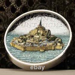 2023 Cook Islands 2 oz Silver Proof Mont Saint-Michel Stunning High Relief