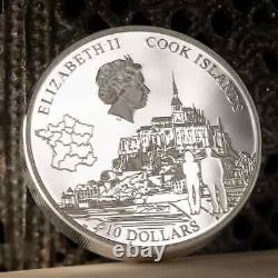 2023 Cook Islands 2 oz Silver Proof Mont Saint-Michel Stunning High Relief