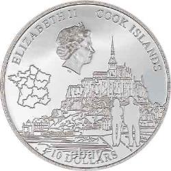 2023 Cook Islands 2 oz Silver Proof Mont Saint-Michel Stunning High Relief