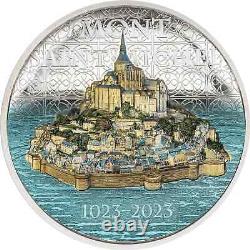 2023 Cook Islands 2 oz Silver Proof Mont Saint-Michel Stunning High Relief