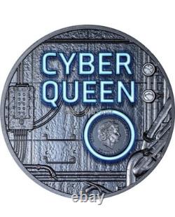 2023 Cook Islands $20 Cyber Queen 3 oz Ultra High Relief silver coin withbox & COA