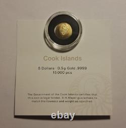 2023 Cook Islands $5 Ancient Greek Wine Grapes. 5 Gram. 9999 Gold Coin 1/2g Coa