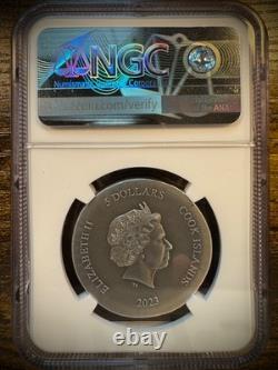 2023 Cook Islands $5 Arethusa 1 oz Silver coin NGC MS70 ANTIQUED With OGP