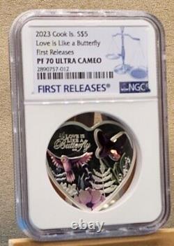 2023 Cook Islands $5 Love Is Like A Butterfly Ngc Pf70 Uc Fr Silver Coin