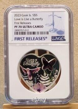 2023 Cook Islands $5 Love Is Like A Butterfly Ngc Pf70 Uc Fr Silver Coin