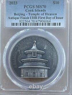 2023 Cook Islands Beijing Temple of Heaven 2 oz Silver Box COA FDOI PCGS MS70