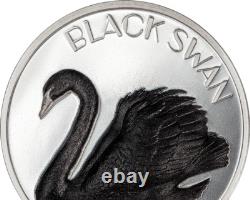 2023 Cook Islands Black Swan 2 oz 999 Silver Black Proof UHR Mintage 2500