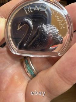 2023 Cook Islands Black Swan 2 oz Black Proof Silver Coin 30254