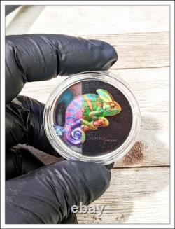 2023 Cook Islands CHAMELEON Eclectic Nature 1 Oz Silver Coin $5