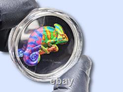 2023 Cook Islands CHAMELEON Eclectic Nature 1 Oz Silver Coin $5