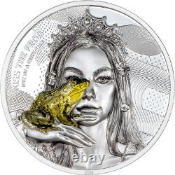 2023 Cook Islands Eye of a Fairytale Kiss the Frog 2oz Silver Proof Coin