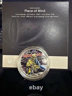 2023 Cook Islands Iron Maiden Piece of Mind Coin 2 oz. 999 Silver Proof