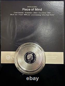 2023 Cook Islands Iron Maiden Piece of Mind Coin 2 oz. 999 Silver Proof