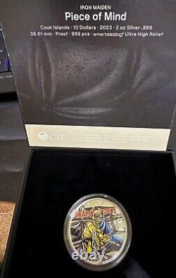 2023 Cook Islands Iron Maiden Piece of Mind Coin 2 oz. 999 Silver Proof