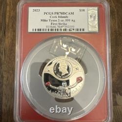 2023 Cook Islands Mike Tyson 2oz. 999 Silver PCGS PR70 DCAM $10 Signed FS