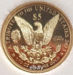 2023 Cook Islands Morgan $5 Gold Proof? 1/10 oz. Of 24% Gold