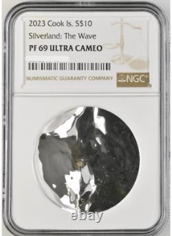 2023 Cook Islands Silverland The Wave 2oz Silver Coin NGC PF 69 UCAM