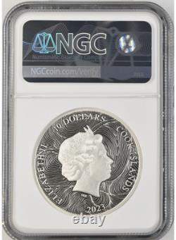 2023 Cook Islands Silverland The Wave 2oz Silver Coin NGC PF 69 UCAM