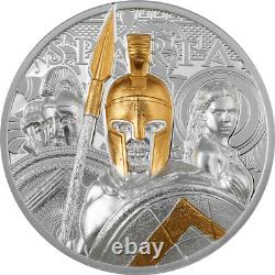 2023 Cook Islands Sparta 3oz Silver Gilded Proof Coin