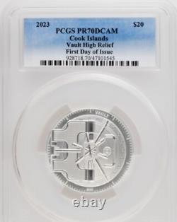 2023 Cook Islands Vault High Relief PCGS PR70DCAM First Issue 3oz Silver