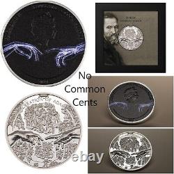 2023 Cook Islands X-Ray Creation of Adam 1 oz. 999 Silver Coin CIT Michelangelo