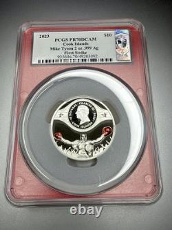 2023 Mike Tyson 2oz Silver $10 PCGS PR70DCAM First Strike Signed Tyson