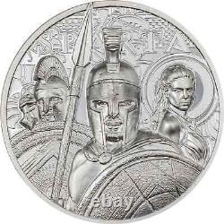 2023 Sparta Silver 1 Oz Proof Coin $5 Cook Islands Box & COA Warriors JP369