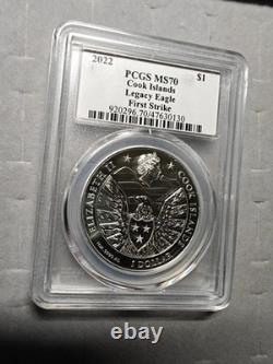 2024 $1 Cook Islands Silver Legacy Eagle PCGS MS70 First Strike 1oz. 9999 Fine
