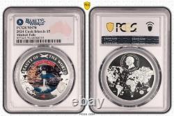 2024 $5 Cook Islands Mitchell Falls 1 oz. 999 Silver Coin PCGS MS70 7k Color