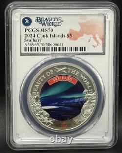 2024 $5 Cook Islands Svalbard 1 oz. 999 Silver PCGS MS70