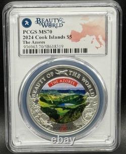 2024 $5 Cook Islands The Azores 1 oz. 999 Silver PCGS MS70