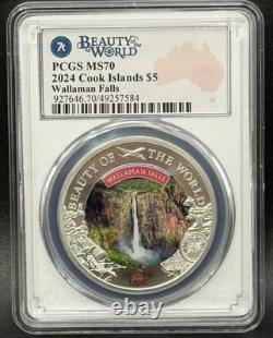 2024 $5 Cook Islands Wallaman Falls 1 oz. 999 Silver PCGS MS70