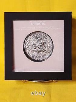 2024 Cook Island $20 3 Oz Silver Underwater Fantasy Mermaids Coin