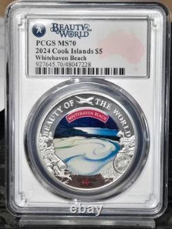 2024 Cook Island $5 Whitehaven Beach PCGS MS 70